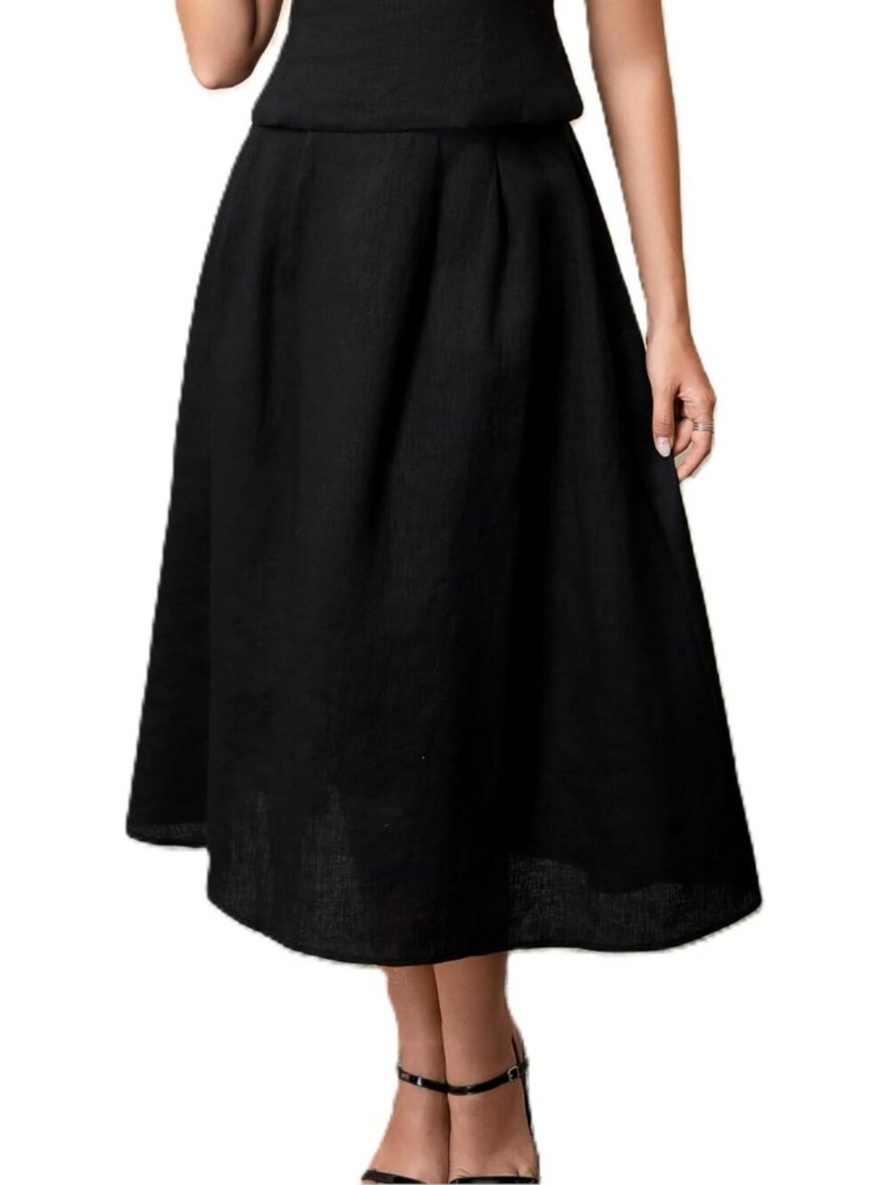 Flowy A-Line Maxi Skirt for Women - 100% Linen, Lined, Lightweight & Breezy